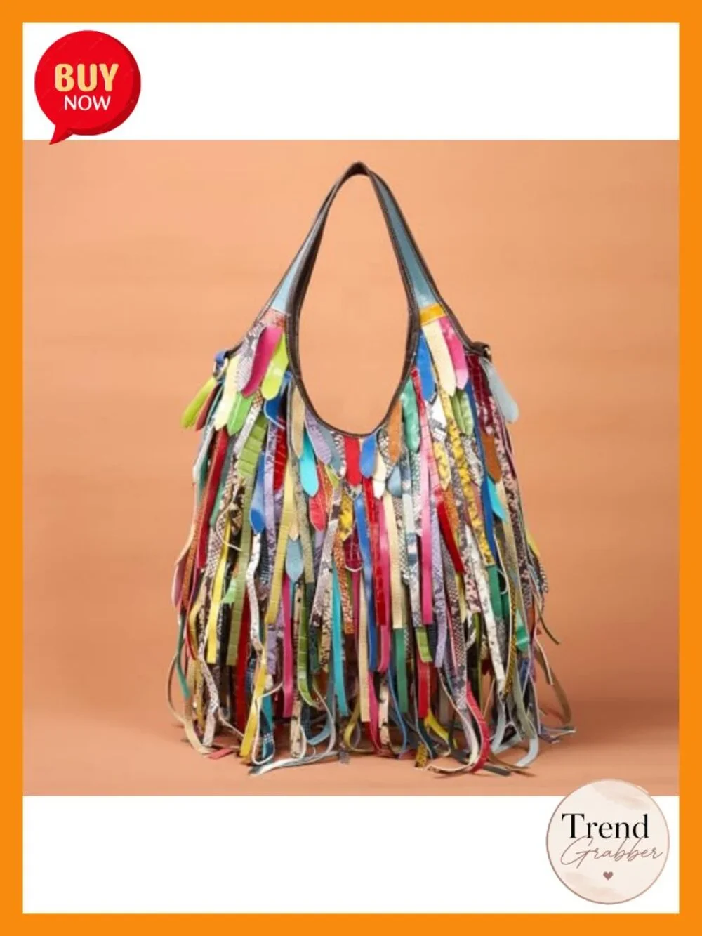 Genuine Leather Hobo Handbag Fringe Tassel Crossbody Shoulder Bag Large Capacity